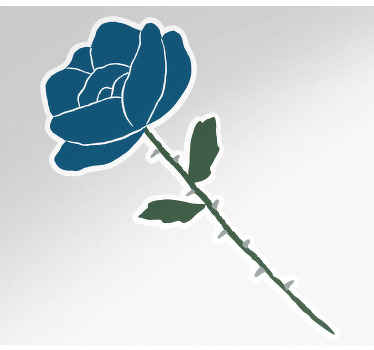 Naklejka na rower mała niebieska róża - TenStickers