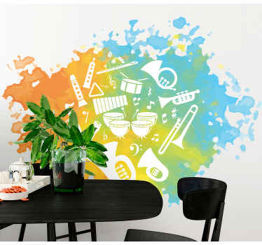 Stenska nalepka silhueta glasbila - TenStickers