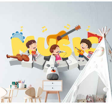 Vinilo para puerta Diseño divertido para niños - TenVinilo