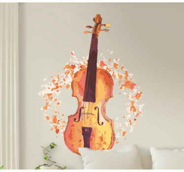 Colorful violin wall stickers for living room - TenStickers