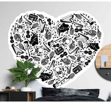 Heart shape design wall sticker for bedroom - TenStickers