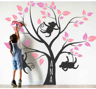 Sticker personnalisé avec singes qui jouent - TenStickers