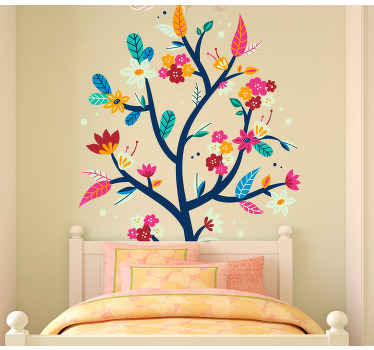 Adesivo decorativo flores Flores multicoloridas da árvore da prim - TenStickers