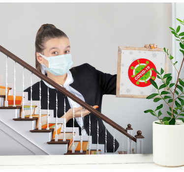 Autocolante sala de estar Moldura de mulher mascarada - TenStickers