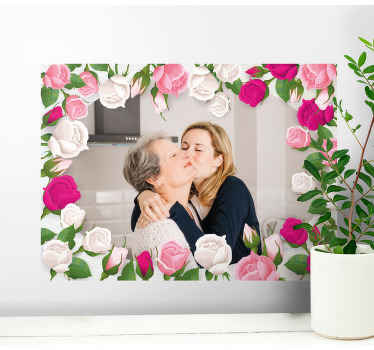 Nálepky na fotorámik biela a ružová - Tenstickers