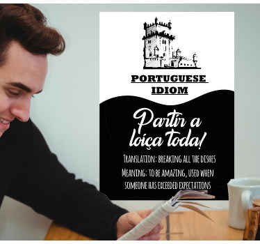 Português a dizer sobre o autocolante sido incrível - adorável desenho de autocolante com citação de texto da nossa colecção de autocolantes com citação em português.
