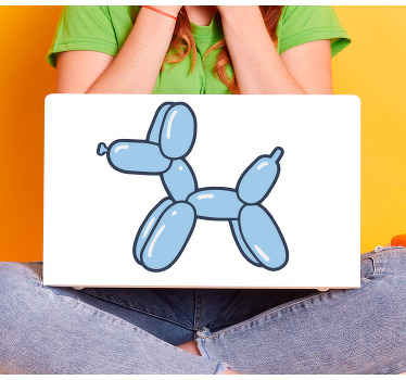 Floating dog balloon laptop skin - TenStickers