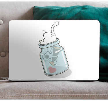 Cat in medicine can laptop skin decal - TenStickers