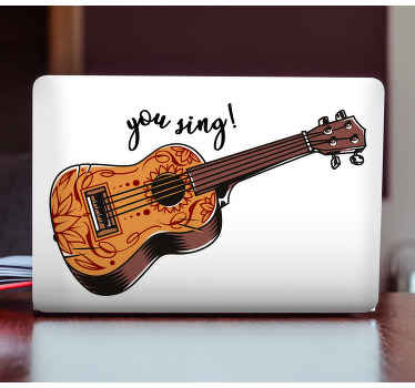 Ukulele u sing text laptop skins - TenStickers