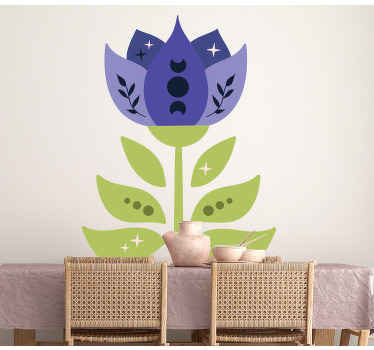 Módní květinový design samolepka na zeď - TenStickers