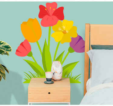 Adesivo decorativo flores Tulipas de todas as cores - TenStickers