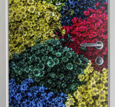 Barevný květinový štítek na dveře - TenStickers