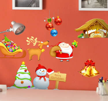 Wandtattoo Weihnachtselemente - TenStickers