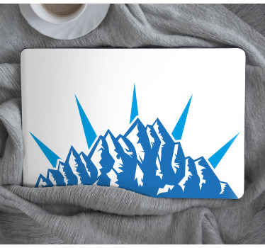 Sticker ordinateur portable illustration sommet montagne - TenStickers