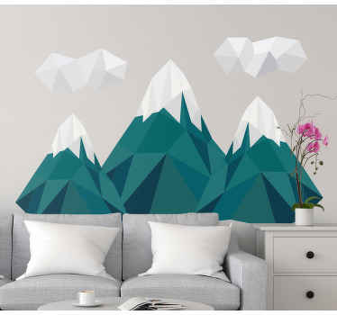 Geometric design nature wall sticker - TenStickers