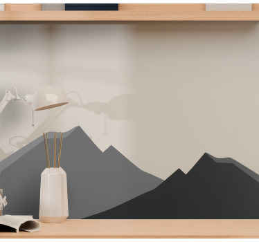Grey mountain design nature wall sticker - TenStickers
