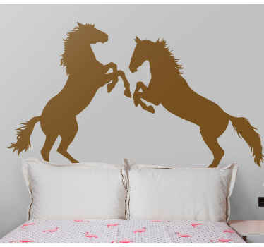 Two horses playing together wall decal - TenStickers