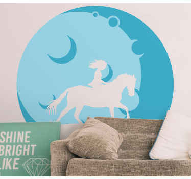 Vinilo pared Chica caballo - TenVinilo