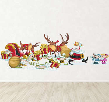 Sticker arrivée Santa Claus - TenStickers
