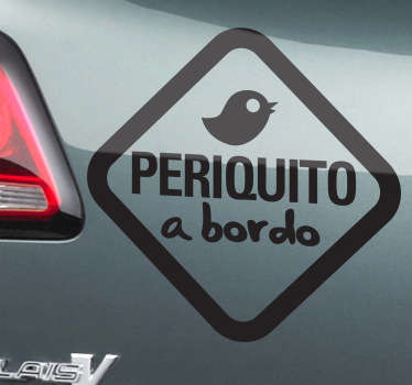 Adhesivo decorativo perico a bordo - TenVinilo