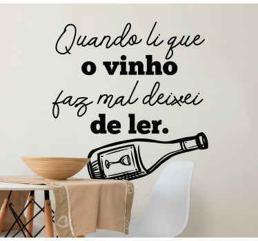 Autocolantes de provérbios populares Vinho ditado popular - TenStickers