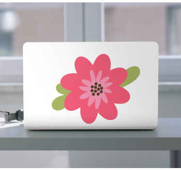 Autocolante para PC Silhueta de flor simples - TenStickers