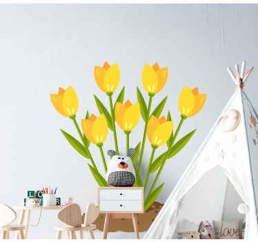 Rumen cvet na umazani nalepki vrat - TenStickers