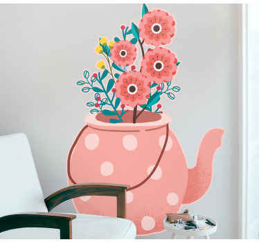 Vinilo flores Flores en un balde - TenVinilo