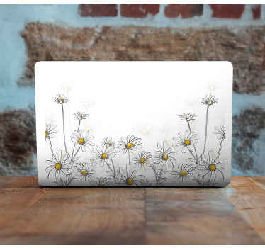 Autocolante para PC Fundo de flor branca - TenStickers