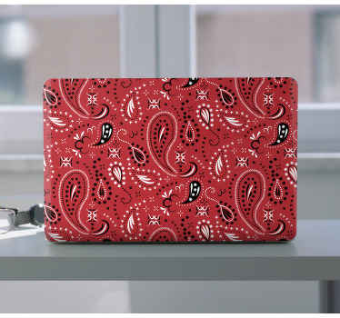 Black, white and red patterns laptop skin - TenStickers