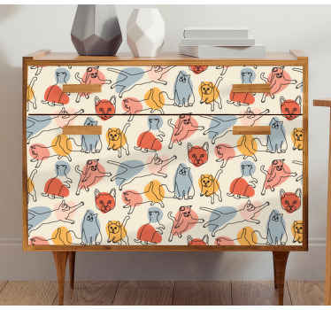 Design with cats furniture sticker - TenStickers