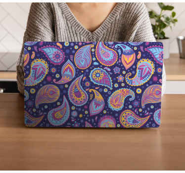 大きなサイズの花柄のラップトップスキン - TENSTICKERS