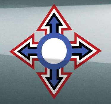 Sticker moto croix bleue et rouge - TenStickers