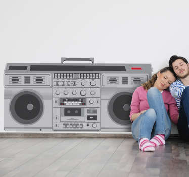 Vintage Cassette Player Decorative Sticker - TenStickers