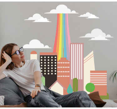 Beautiful background with a rainbow sticker - TenStickers