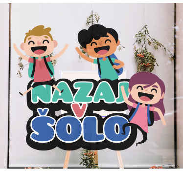 Nazaj v šolo z nalepko za okna za otroke - TenStickers