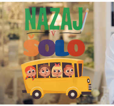 Nazaj v šolo z nalepko na oknu šolskega avtobusa - TenStickers