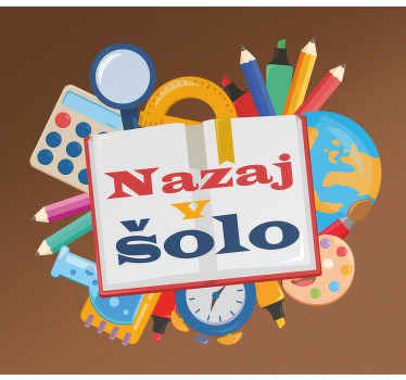 Nazaj v šolo nalepka za okna v barvnem dizajnu - TenStickers