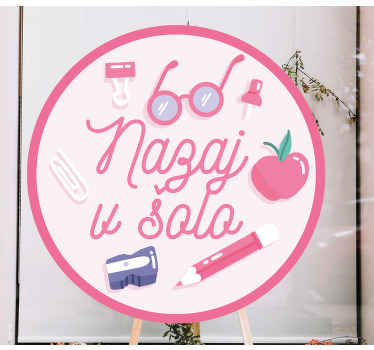 Nazaj v šolo nalepka za steklo in svinčnik - TenStickers