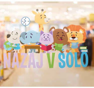 Nazaj v šolo nalepka za okno smešnega oblikovanja - TenStickers