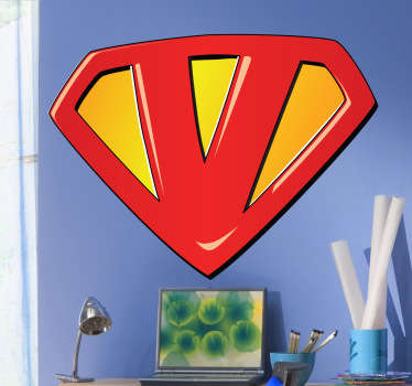 Personalised Super V sticker! Brilliant vinyl for the little ones to decorate their room.
