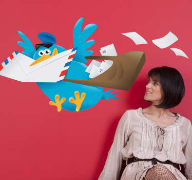 Kids Post Pigeon Wall Sticker - TenStickers