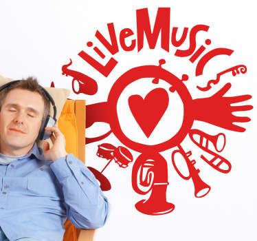 Naljepnica uživo glazba ukrasna - TenStickers
