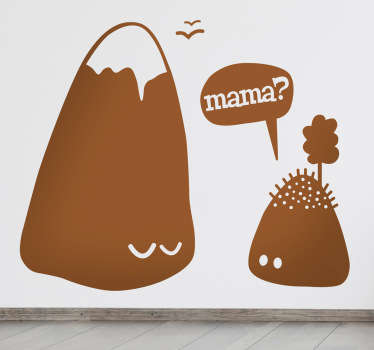 Sticker enfant montagne et créature - TenStickers
