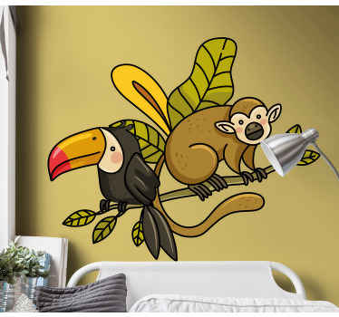 Vinilo animal salvaje Monos y tucanes - TenVinilo