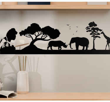 Monocolor savannah silhouette wild animal decal - TenStickers