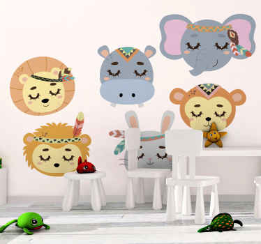 Vinilo animal salvaje Animales nórdicos de la jungla amarilla y g - TenVinilo