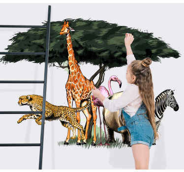 Wandtattoo Wildes Tier Mehrfarbige dschungeltiere - TenStickers