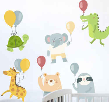 Jungle dyr og luft balloner klistermærker - TenStickers