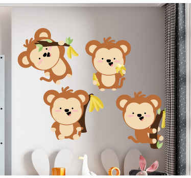 Autocolantes com animais selvagens Macacos bebês - TenStickers